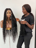 Bohemian humanhair Knotless-Ready to ship (Tara)