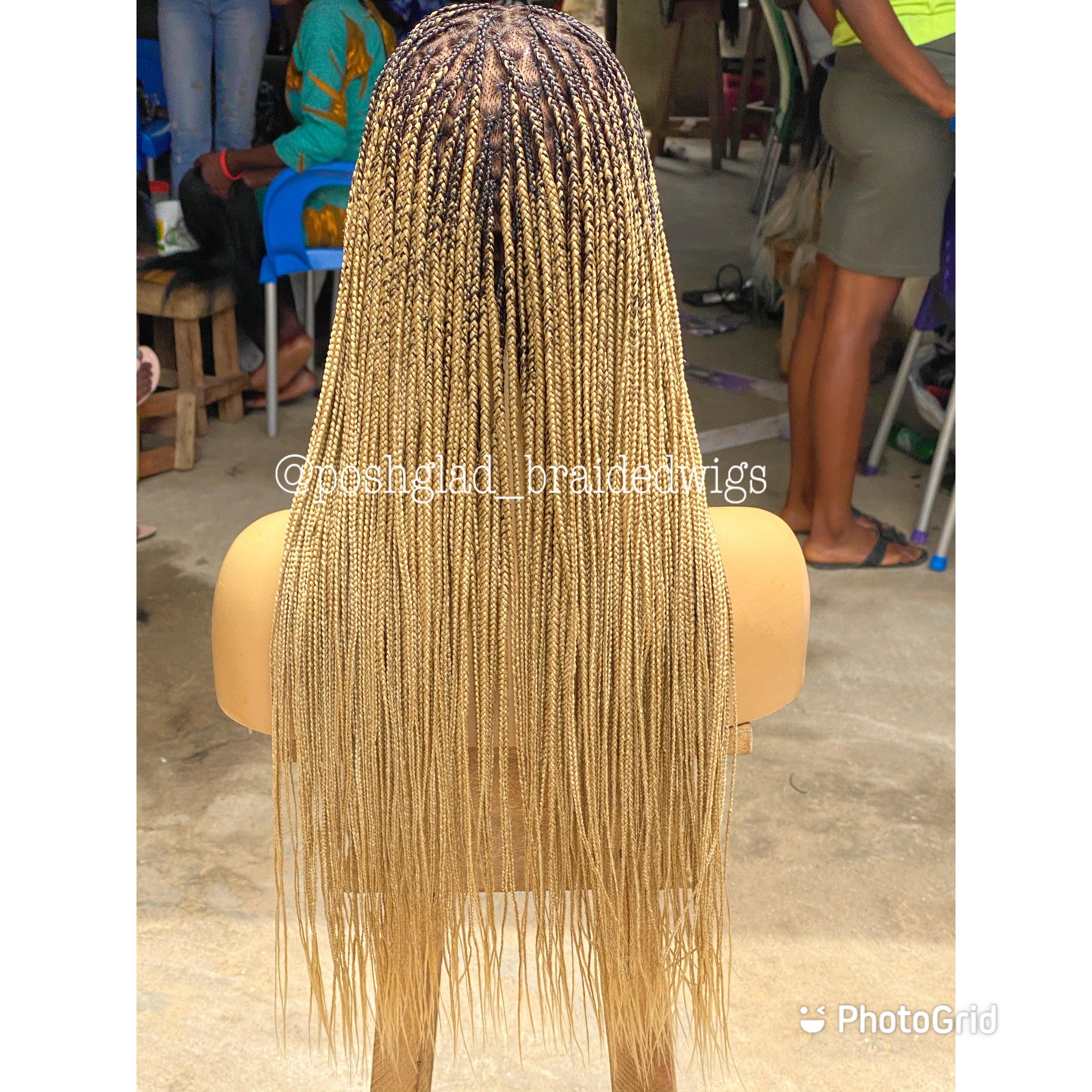 Scalp-looking Knotless Braid Wig, Full Lace, color 22