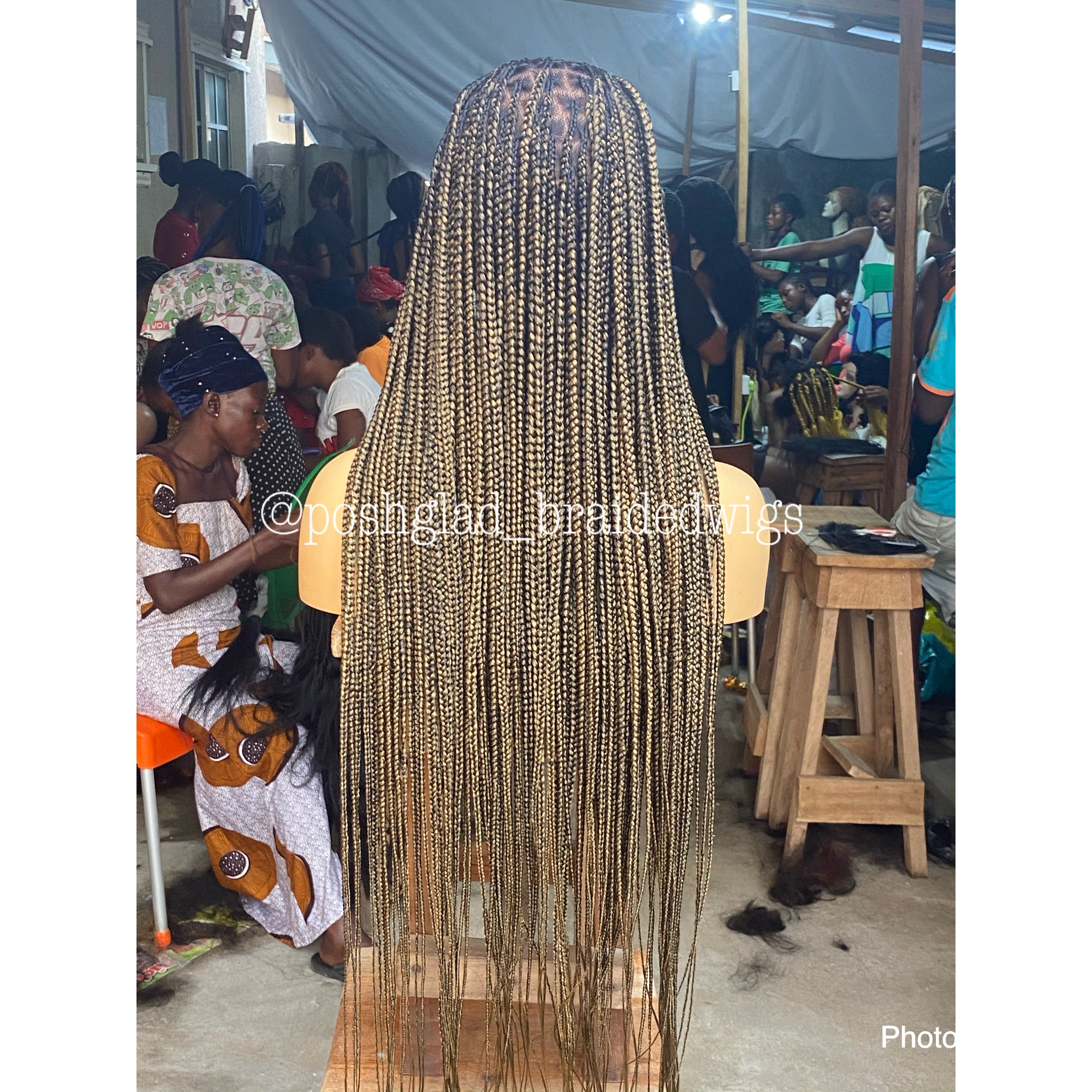 Knotless Braid Wig (Full Lace Custom Color) Glueless, Scalp-Looking